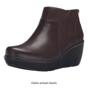 NEW! Clarks Artisan Women's  Brown Ankle wedges Booties